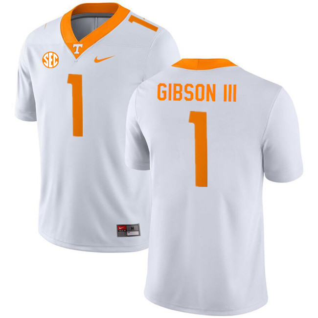 Men #1 Rickey Gibson III Tennessee Volunteers College Football Jerseys Stitched-White